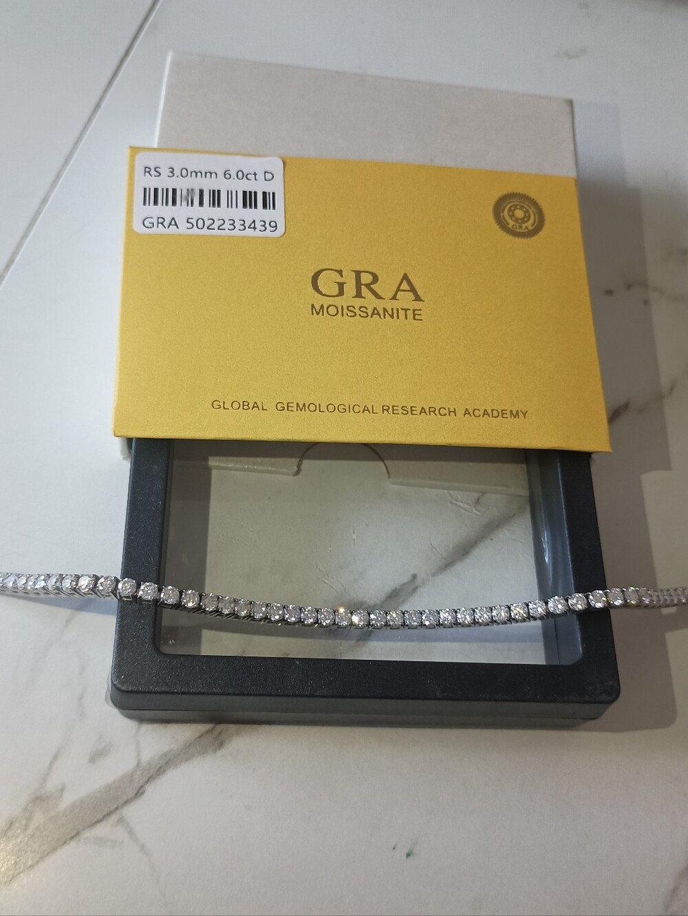 Moissanite Silver 3mm Tennis Bracelet 7in Pass Tester Brand New - Picture 7 of 11